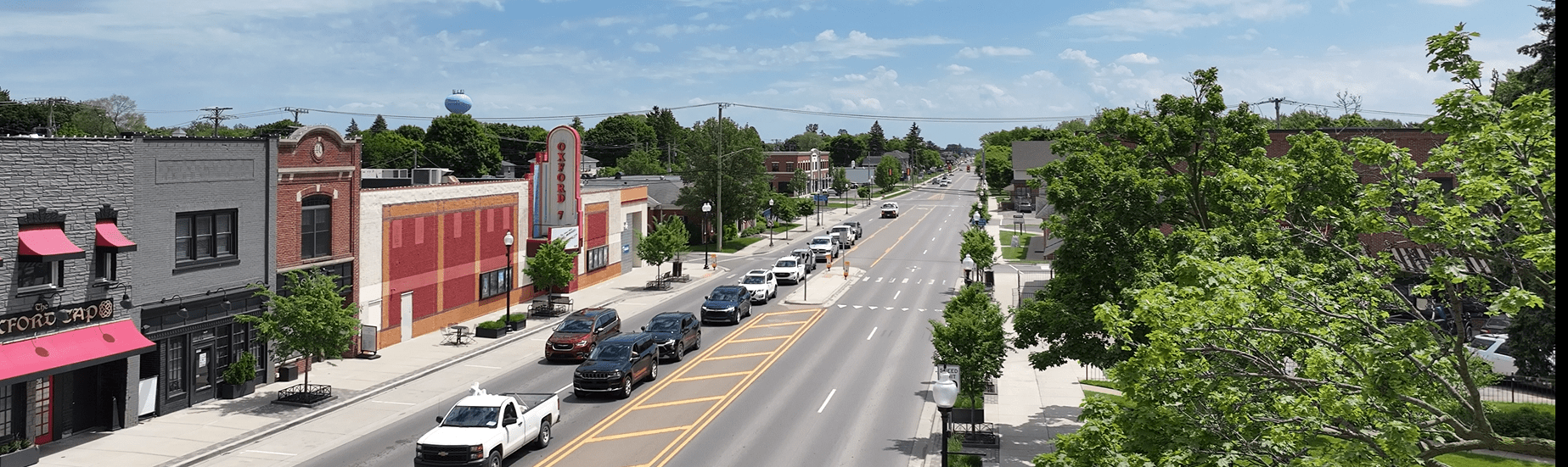 Downtown Oxford Drone Photo